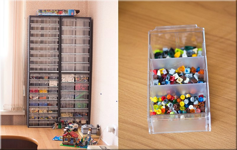 Кассетницы для хранения деталей Lego