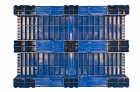 Пластиковый поддон на 3-х полозьях TR 1208-1 1200х800х150 мм сплошной, синий