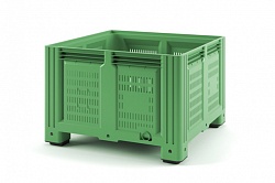 Пластиковый контейнер iBox на ножках 11.604В.92.С10 1130x1130x760 мм, перфорированный зеленый