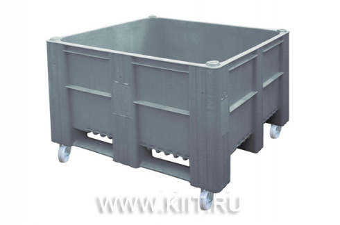 Контейнер BoxPallet 11-100-WA ACE (Вар.1) 1200х1000х900 мм сплошной на колесах серый