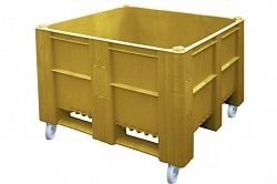 Контейнер BoxPallet 11-100-WA ACE (Вар.1) 1200х1000х900 мм сплошной на колесах желтый