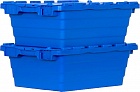 Ящик с крышкой 300х400х320 сплошной синий